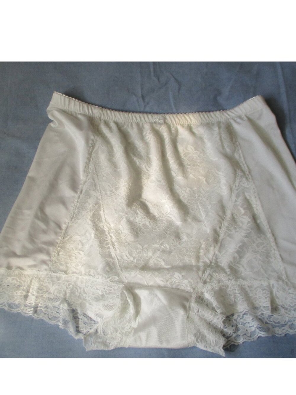 Plus 4X Shapewear Panty Girdle, White, Lacy, 4X, Polyester/Spandex Lace